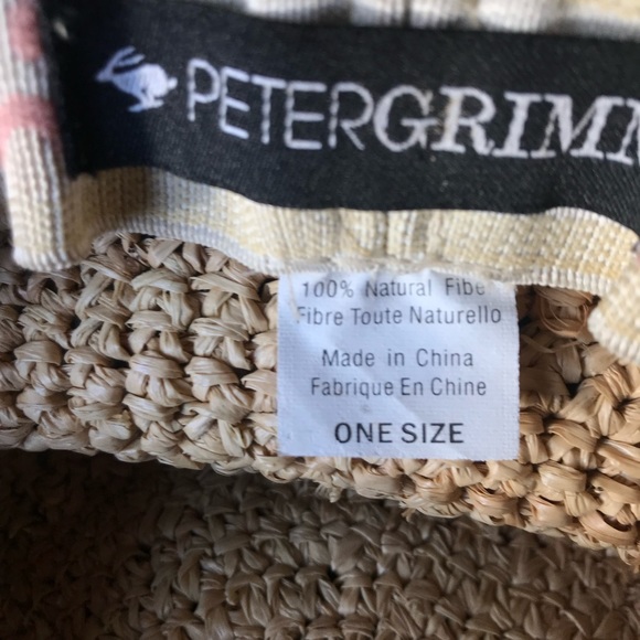 Peter Grimm Straw Hat Women's Floppy Round Vacation Beach Summer BOHO style - Picture 12 of 16